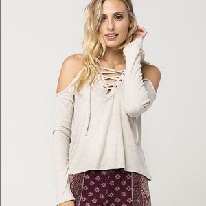 FULL TILT - nude shoulder cut out long sleeve